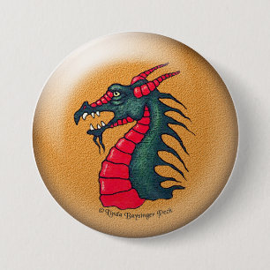 Fierce Dragon 3 Inch Round Button