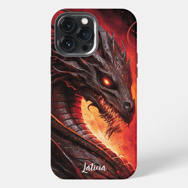 Fierce Dragon and Fire iPhone Case (Back)