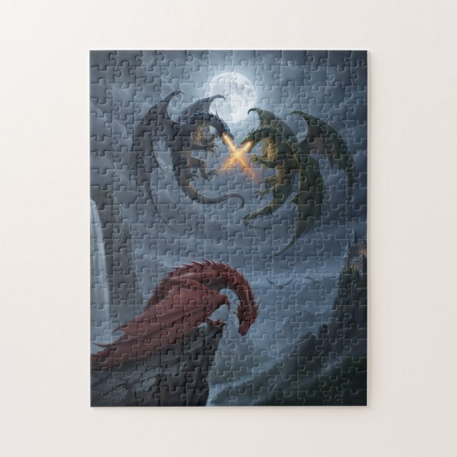 Fierce Dragon Battle -  Jigsaw Puzzle (Vertical)