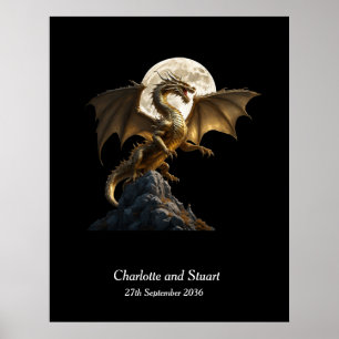 Fierce Dragon Rearing Poster