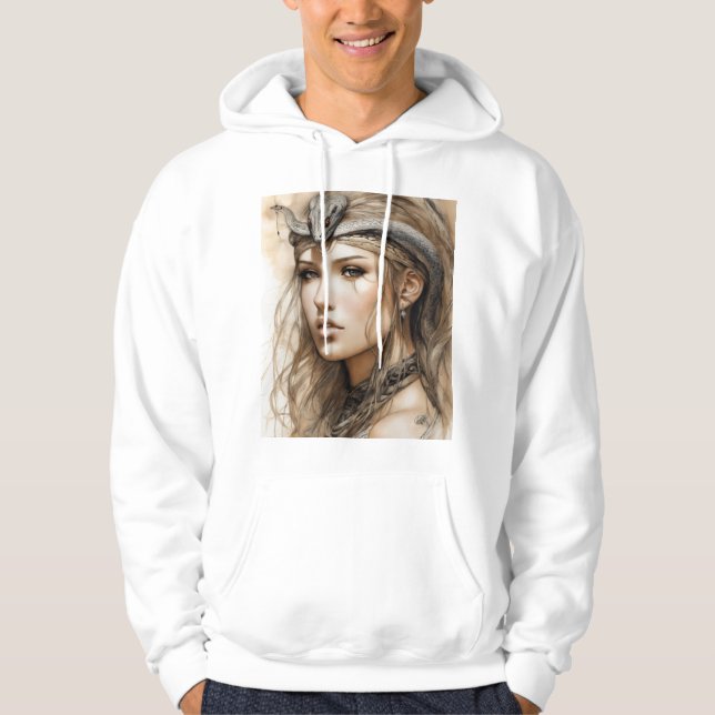 Fierce Dragon Tattoo Design - Symbol of Strength,  Hoodie (Front)