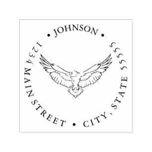 Fierce Eagle Flying Return Label Self-inking Stamp