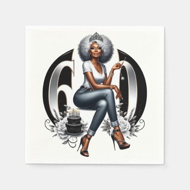 Fierce & Fabulous at 60 Napkin (Front)