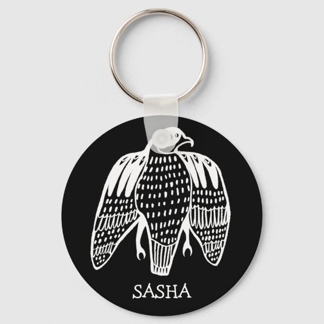Fierce Falcon CUSTOM NAME Peregrine Bird Keychain (Front)