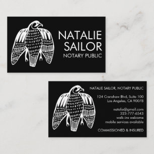 FIERCE FALCON Unique Modern Logo Notary Public Business Card