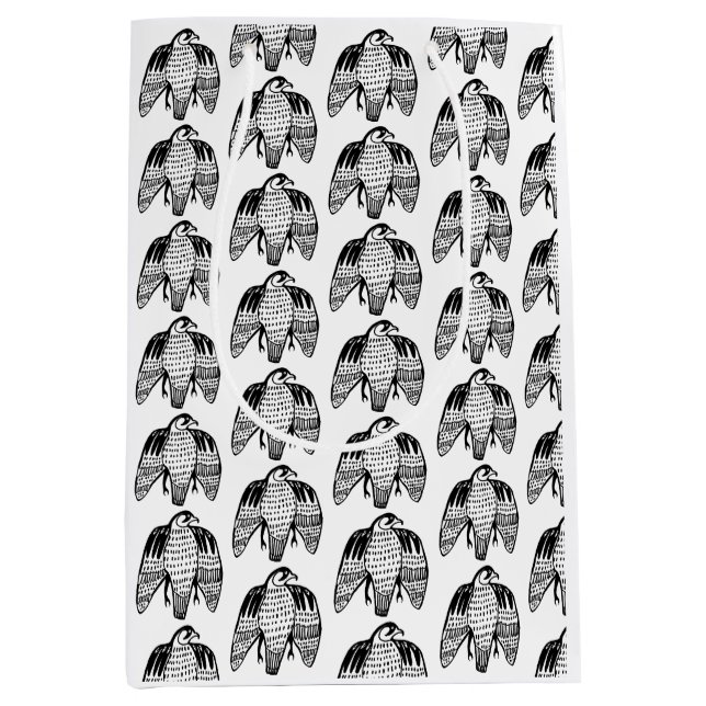 Fierce Falcons black on white Medium Gift Bag (Front)
