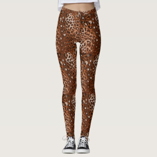 Fierce, Fashionable Brown, White & Black Leopard Leggings