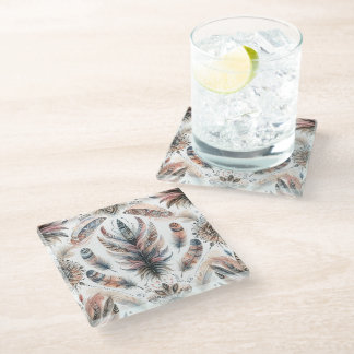 Fierce Feathers Glass Coaster