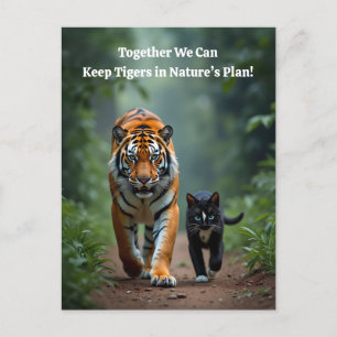 Fierce Feline Friends on the Prowl Holiday Postcard