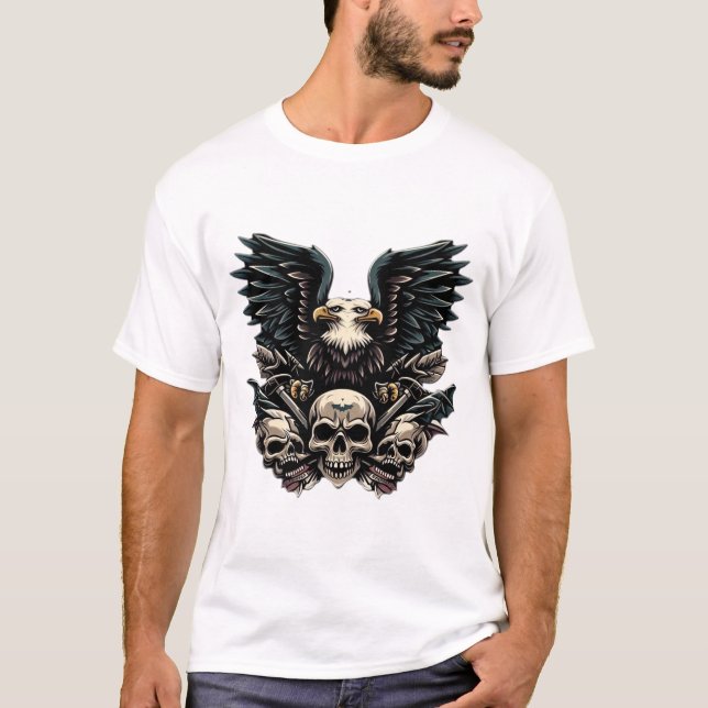 "Fierce Flight – Eagle Sticker Art Wallpaper" T-Shirt (Front)