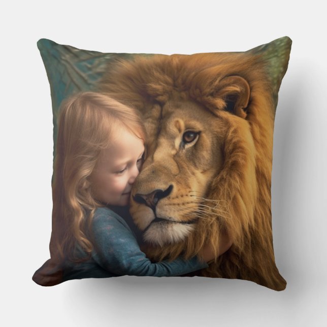 Fierce & Friendly Throw Pillow (Front)