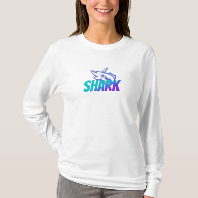 Fierce Gradient Shark Logo | Bold Ocean T-Shirt (Front)