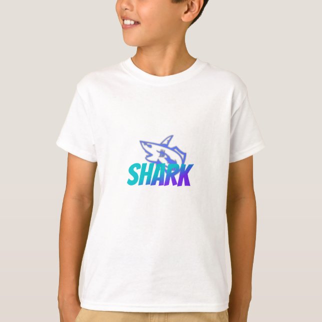 Fierce Gradient Shark Logo | Bold Ocean Vibes T-Shirt (Front)