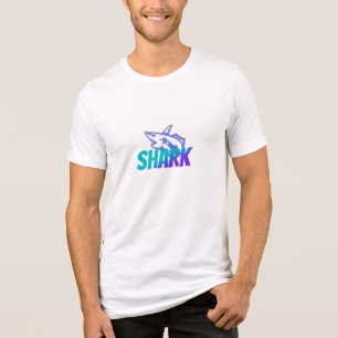 Fierce Gradient Shark Logo   Bold Ocean Vibes Tri-Blend Shirt
