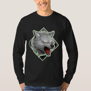 Fierce Grey Wolf Head - Predator Spirit Graphic T-Shirt