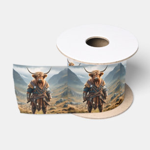 Fierce Highland Warrior: The Courageous Cow Viking Satin Ribbon