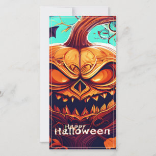 Fierce Jack-o-Lantern Bat Halloween Art
