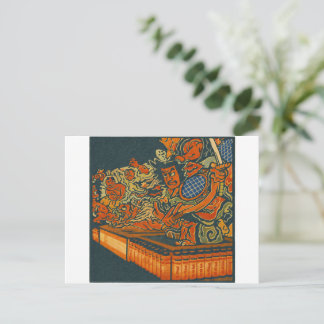 Fierce Kabuki Warriors – Japanese Woodblock Spirit Postcard