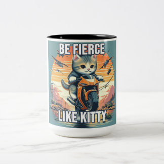 Fierce Kitty Mug Chat conduite moto