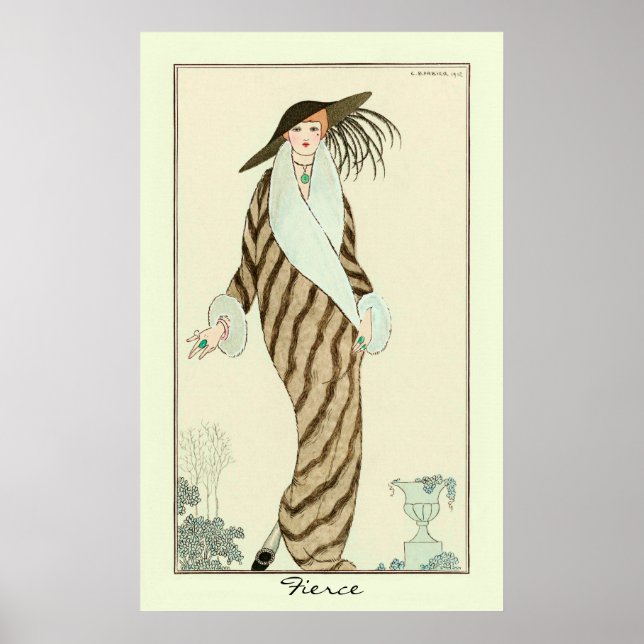 Fierce Lady Mode Art Déco Vintage (Devant)