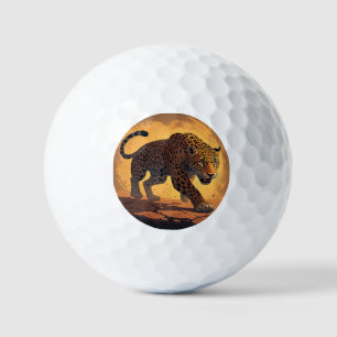 Fierce Leopard Prowling at Sunset Golf Balls