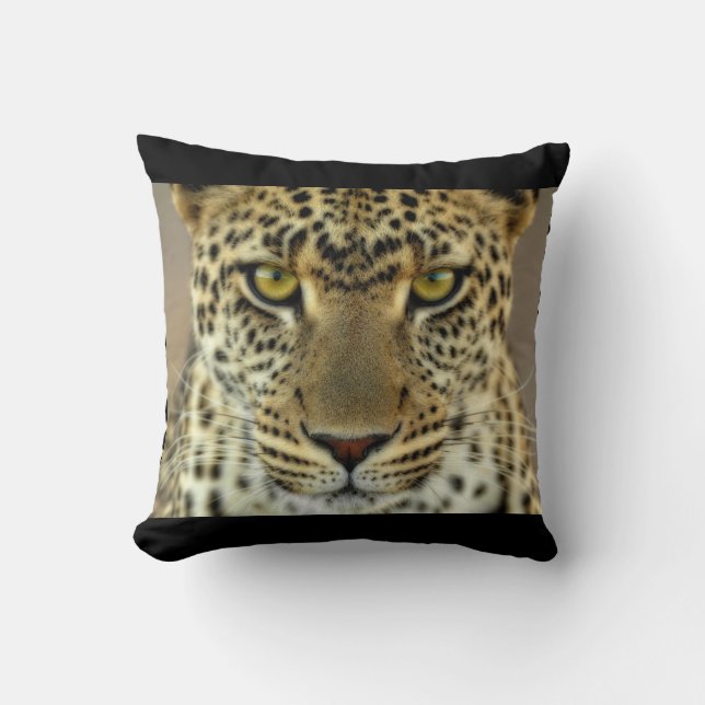 Fierce Leopard Throw Pillow (Front)
