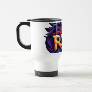 Fierce Lion Roar Motivational Colourful Wildlife A Travel Mug