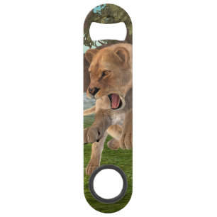 Fierce Lioness Jungle Adventure Art Bar Key
