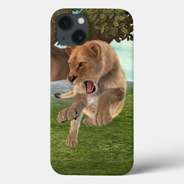 Fierce Lioness Jungle Adventure Art Case-Mate iPhone Case (Back)