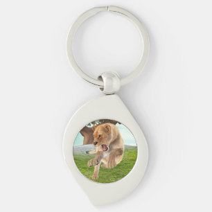 Fierce Lioness Jungle Adventure Art Keychain