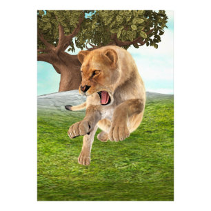 Fierce Lioness Jungle Adventure Art Photo Print