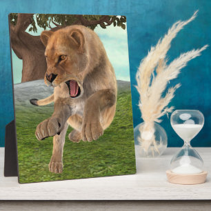 Fierce Lioness Jungle Adventure Art Plaque