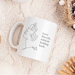 Fierce Love Butterfly Line Art Mug