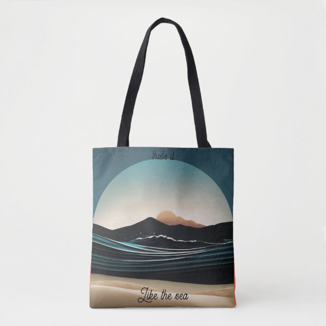 Fierce Minimalist Monta beach Ocean Wave Logo - Tote Bag (Front)