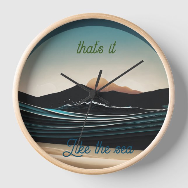 Fierce Minimalist Montabeach Ocean Wave Logo Clock (Front)