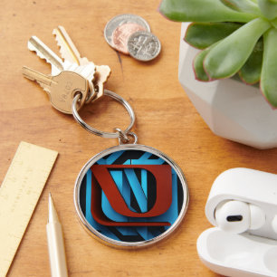 Fierce Netflix Logo on Black and Blue Background- Keychain