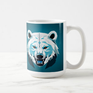 Fierce Polar Bear Geometric Illustration Coffee Mug