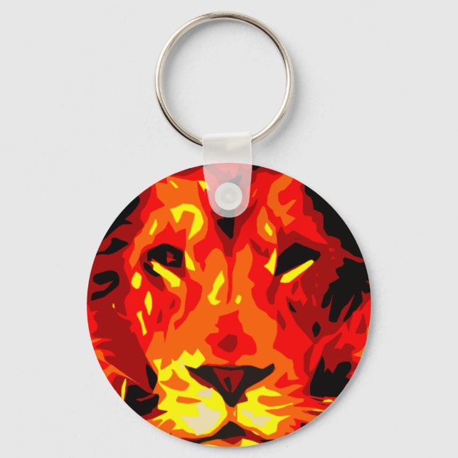 Fierce Red Lion Keychain (Front)