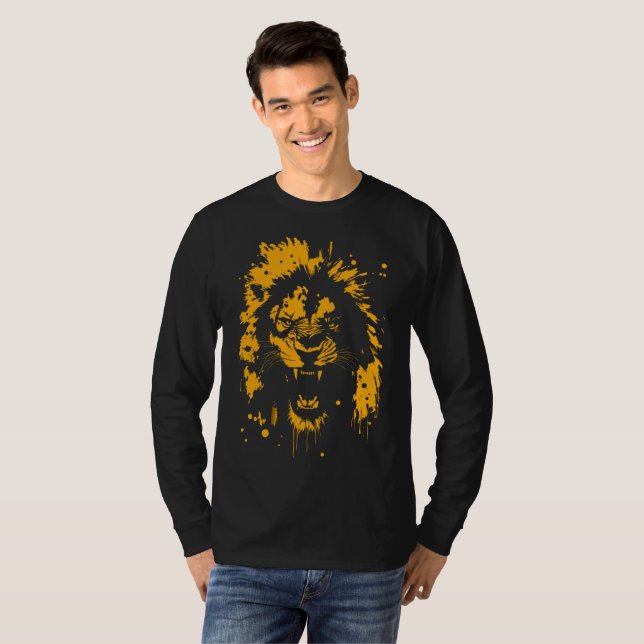 Fierce roaring lion splash art T-Shirt (Front Full)