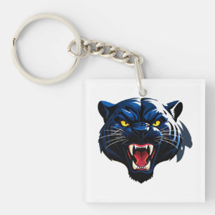 Fierce Roaring Panther Mascot Keychain