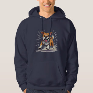 Fierce Running Dog – Power & Motion Illustration Hoodie