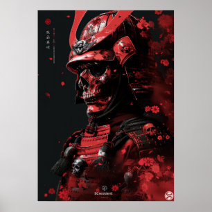 Fierce Samurai Warrior - Dark Red Skin Poster