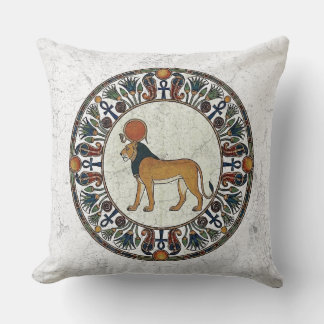 Fierce Sekhmet: Sacred Lioness of Ancient Egypt Throw Pillow