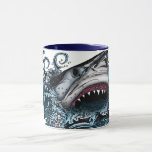 Fierce Shark Ocean Splash Adventure Coastal Mug