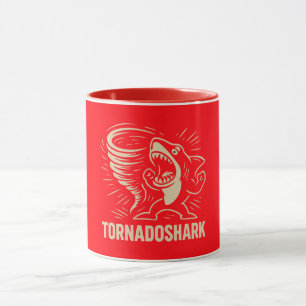 Fierce shark tornado art design for viral  mug
