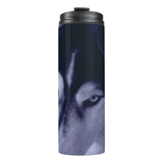 Fierce Siberian Husky Eyes Thermal Tumbler (Front)