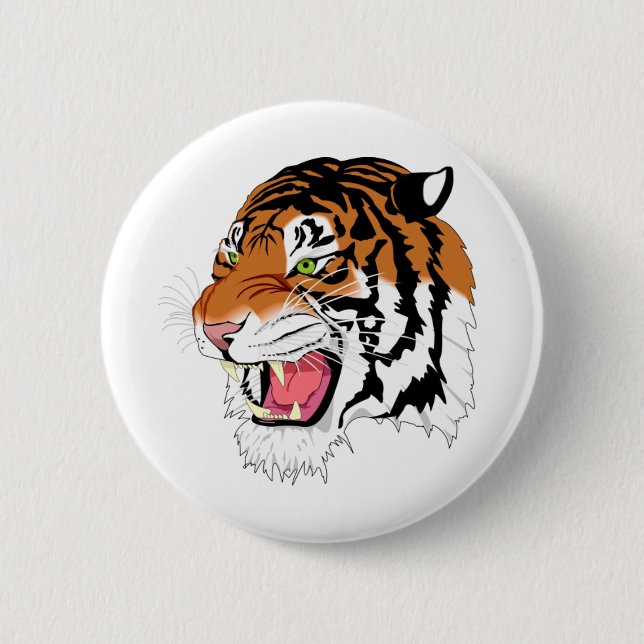 Fierce Tiger 2 Inch Round Button (Front)