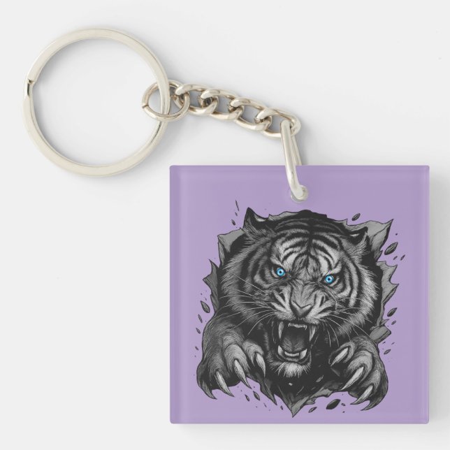 Fierce Tiger Breakthrough: Bold & Wild Keychain (Front)