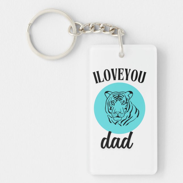 Fierce Tiger Dad Love Art Keychain (Front)