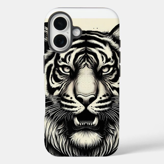 Fierce Tiger Ink Art – Wild Aesthetic Iphone Case (Back)